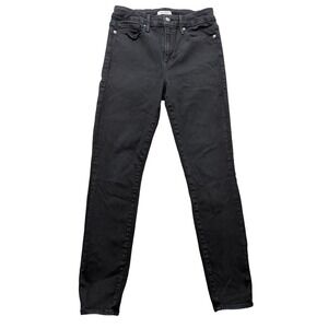 Good American Good Legs Crop Jeans Womens 10/30 Black Dark Wash Mid Rise Stretch